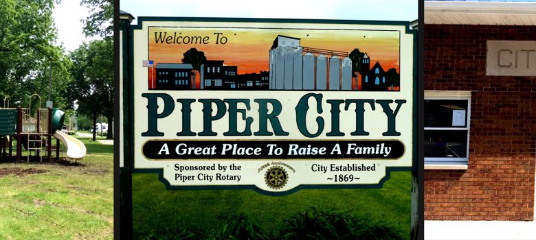 Piper City Illinois Attractions: Park Playground, Welcome to Piper City Sign, City Hall Building